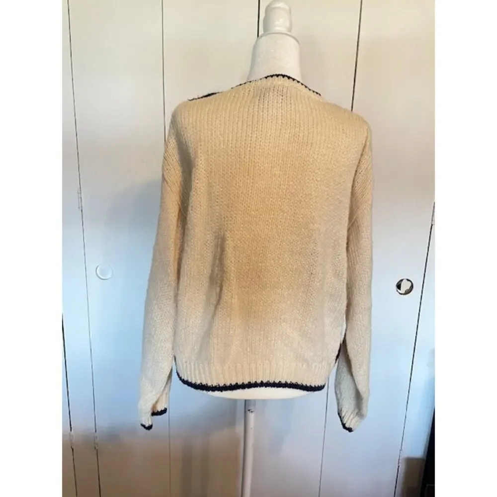 Vintage Nuggets Fairisle Style Sweater‎ Cream Women Size Large